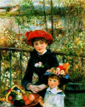『テラス上の二人の姉妹』 巨匠ピエール・オーギュスト・ルノワール Oil Paintings